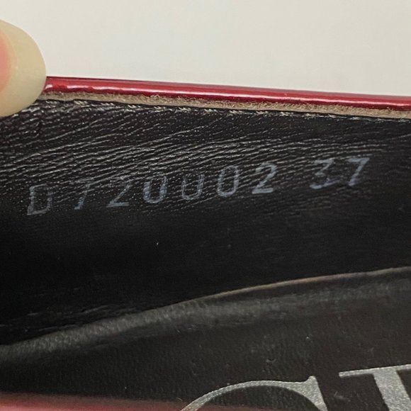 AGL Red Patent Shiny Fringe Wingtip Italian Loafers Womens 37 - Picture 7 of 10